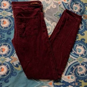 *Anthropologie* burgundy courduroy jeggings